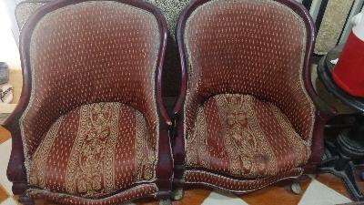 Pair of Burgundy Armchairs