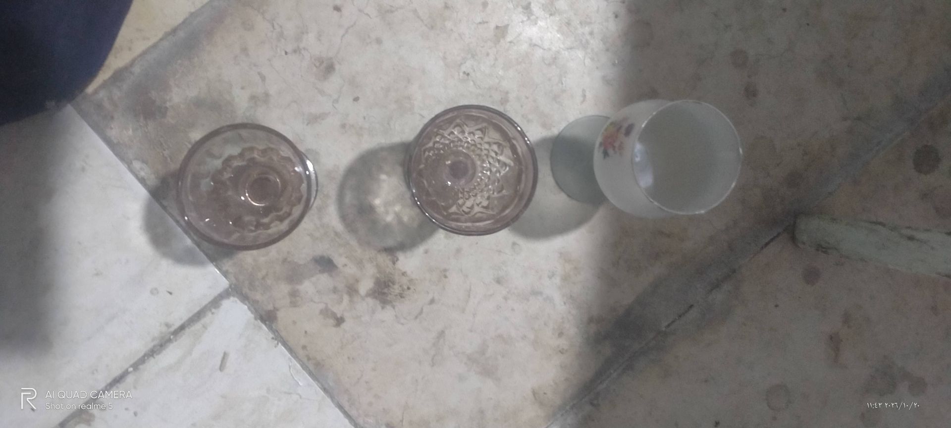 كاسات زجاجية قديمة
