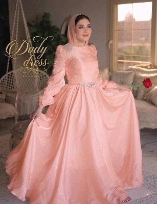Pink Hijab Formal Dress