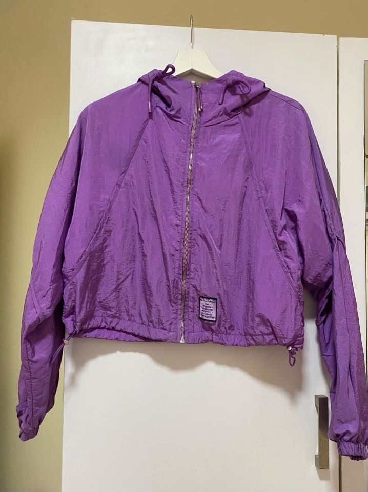 Bershka Purple Crop Windbreaker