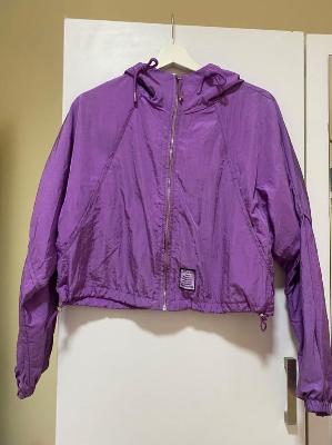 Bershka Purple Crop Windbreaker