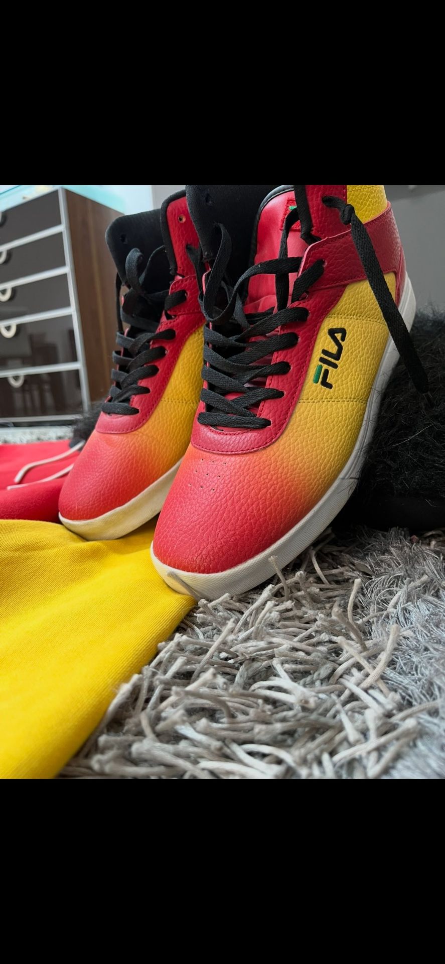 FILA High-Top Sneakers Red Yellow