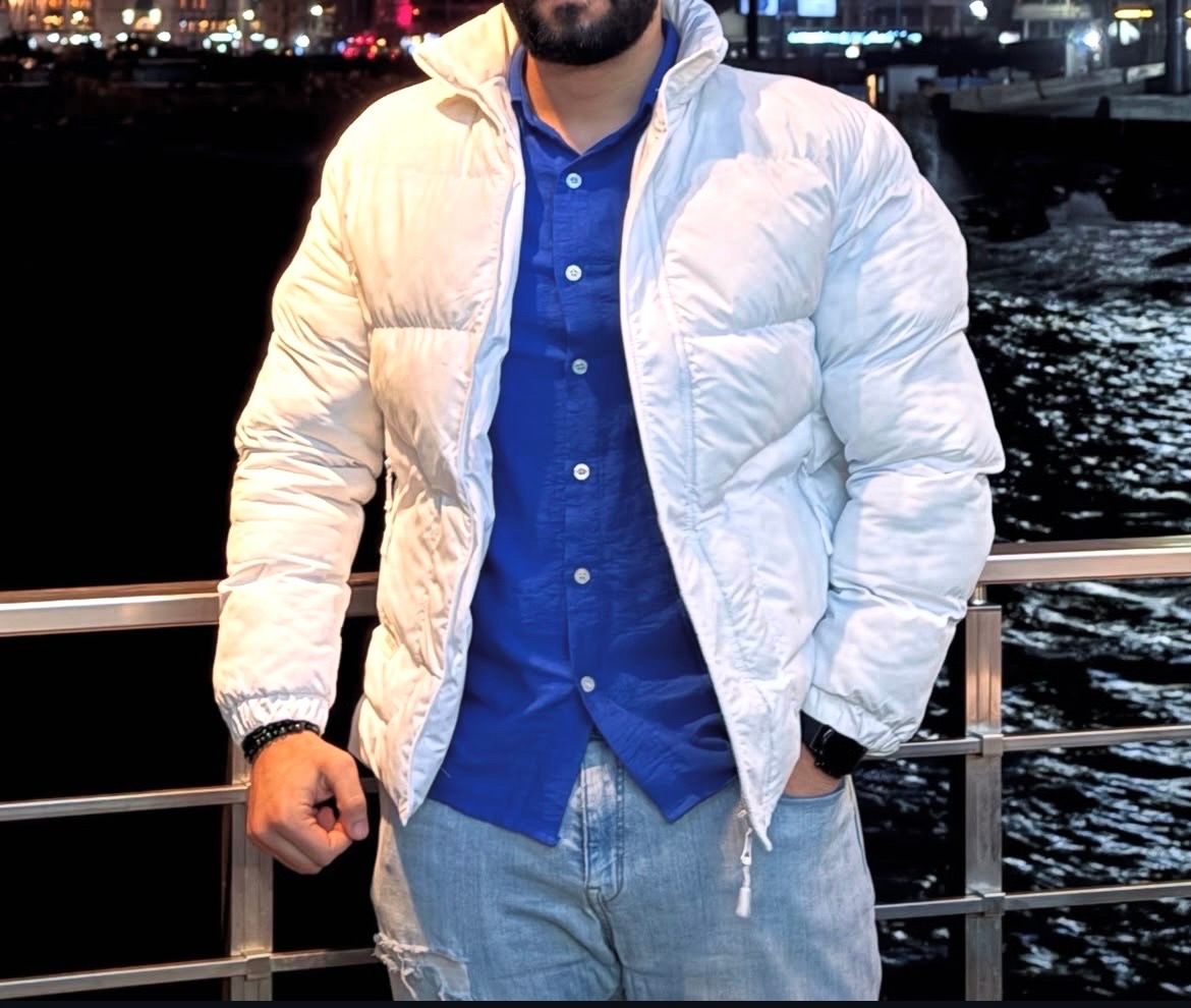 Pull & Bear White Puffer Jacket
