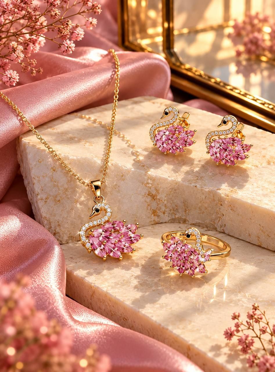 Swan Crystal Jewelry Set