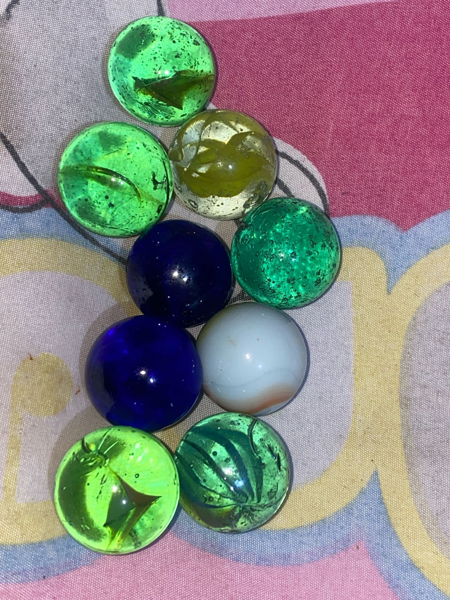 Glass marbles collection