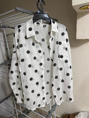 Polka Dot Button-Up Shirt
