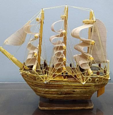 handmade wooden sailing ship