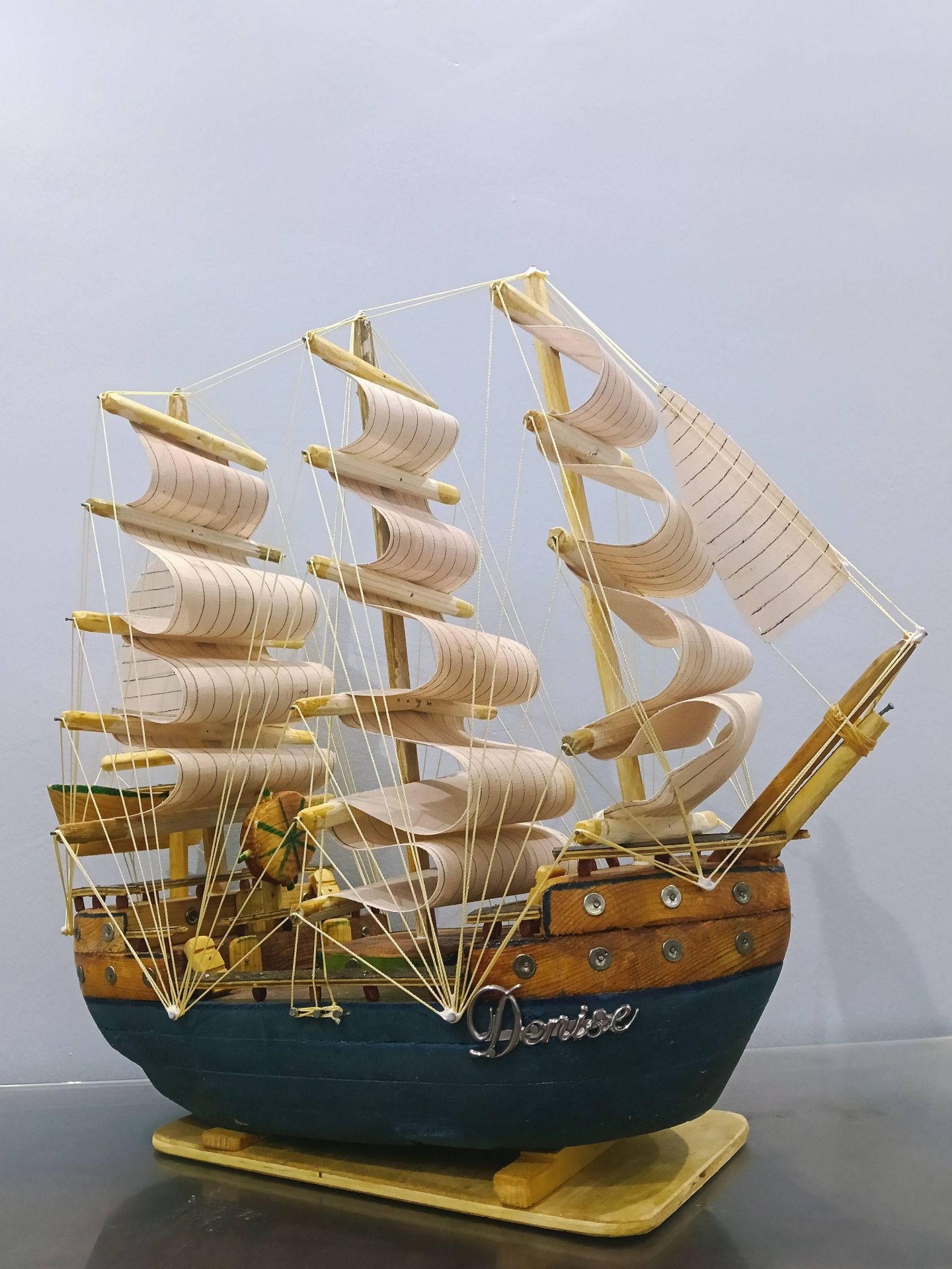 handmade wooden sailing ship ⛵